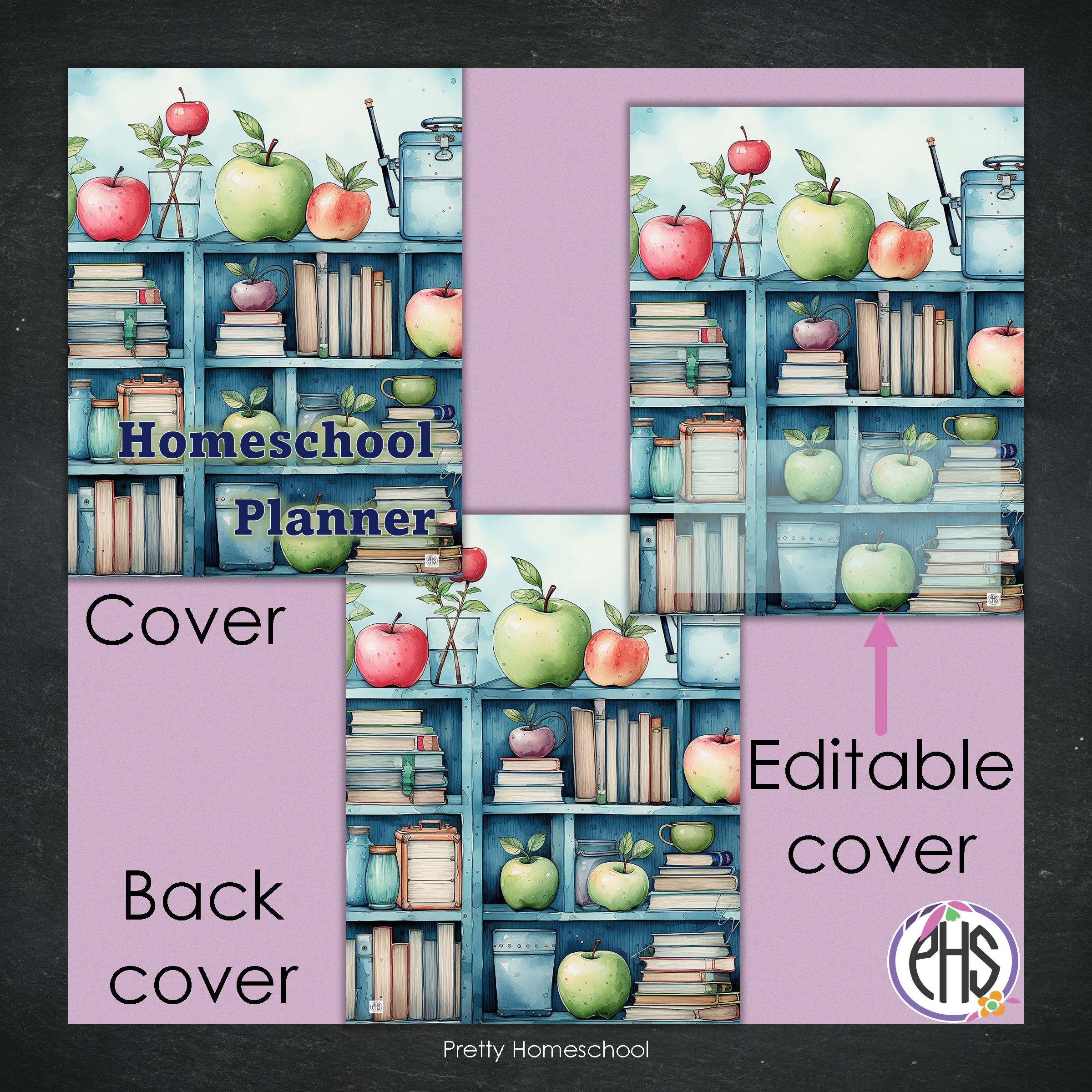 Homeschool Planner Binder Covers and Spines / Bookshelf