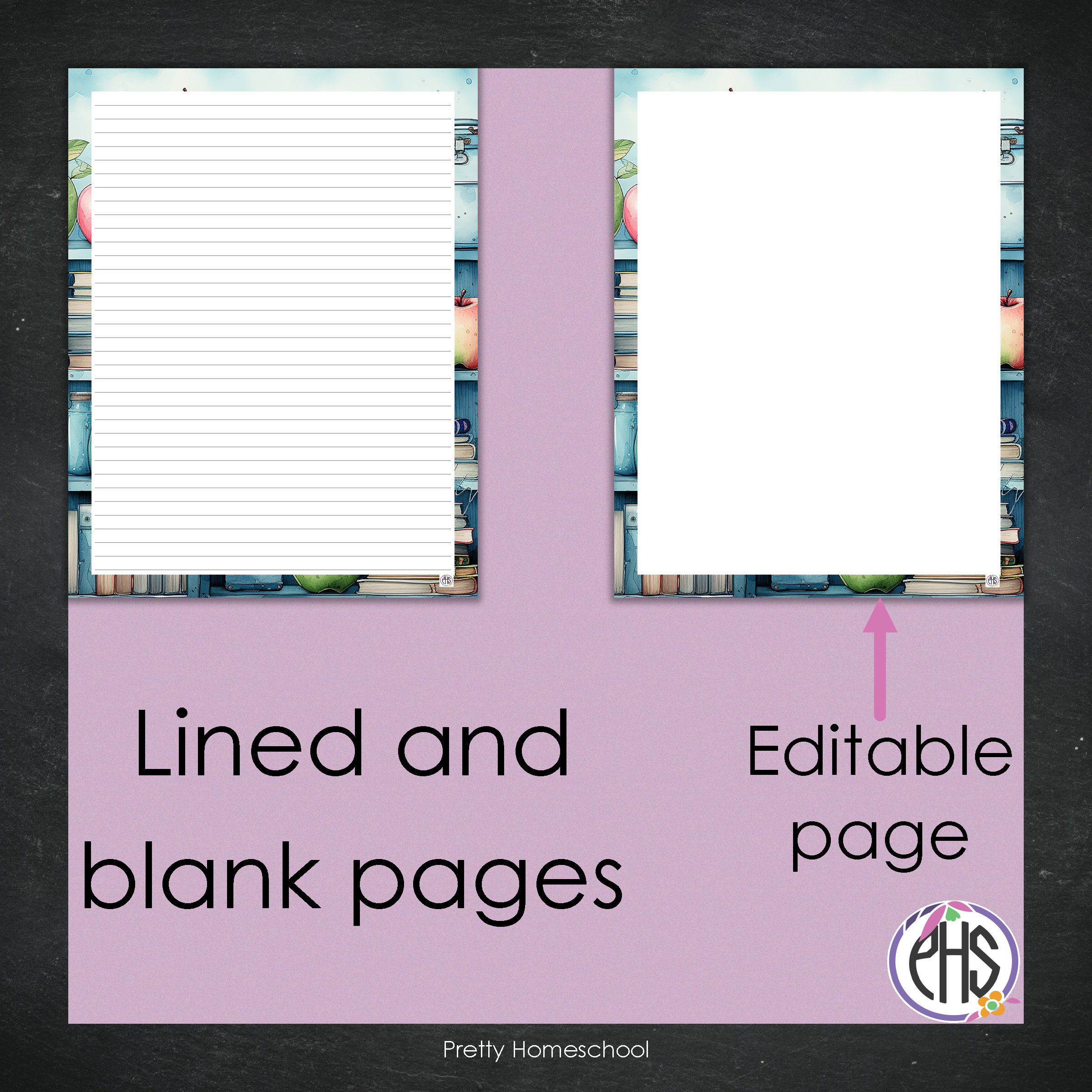 Homeschool Planner Binder Covers and Spines / Bookshelf