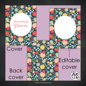 Homeschool Planner Binder Covers and Spines / Pretty Flowers