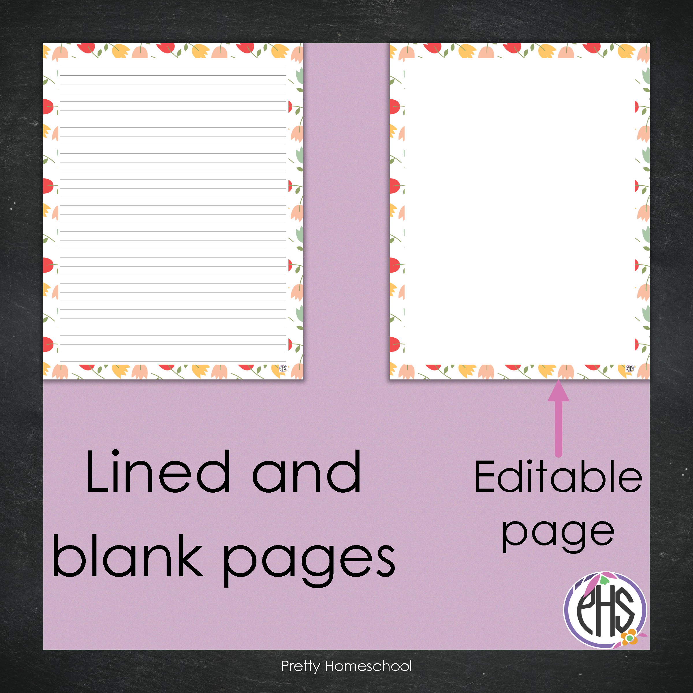 Homeschool Planner Binder Covers and Spines / Pretty Flowers