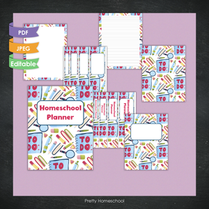 Homeschool Planner Binder Covers and Spines / School