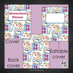 Homeschool Planner Binder Covers and Spines / School