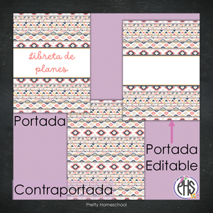 Portadas y espinas para carpetas y libreta de planes Homeschool / Aztec