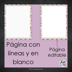 Portadas y espinas para carpetas y libreta de planes Homeschool / Aztec