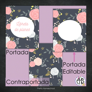 Portadas y espinas para carpetas y libreta de planes homeschool / Blush Pink