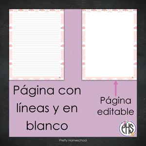 Portadas y espinas para carpetas y libreta de planes homeschool / Blush Pink