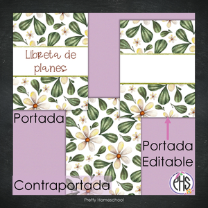 Portadas y espinas para carpetas y libreta de planes homeschool / Forest