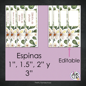 Portadas y espinas para carpetas y libreta de planes homeschool / Forest