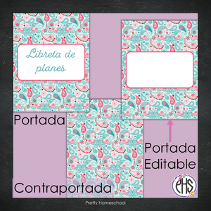 Portadas y espinas para carpetas y libreta de planes homeschool / Paisley