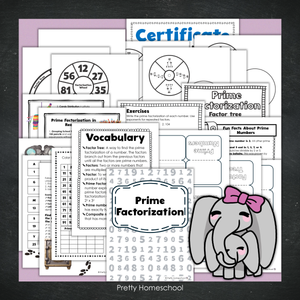 Prime Factorization Workbook - Printables Math Activities - Homeschool and Classroom Resource