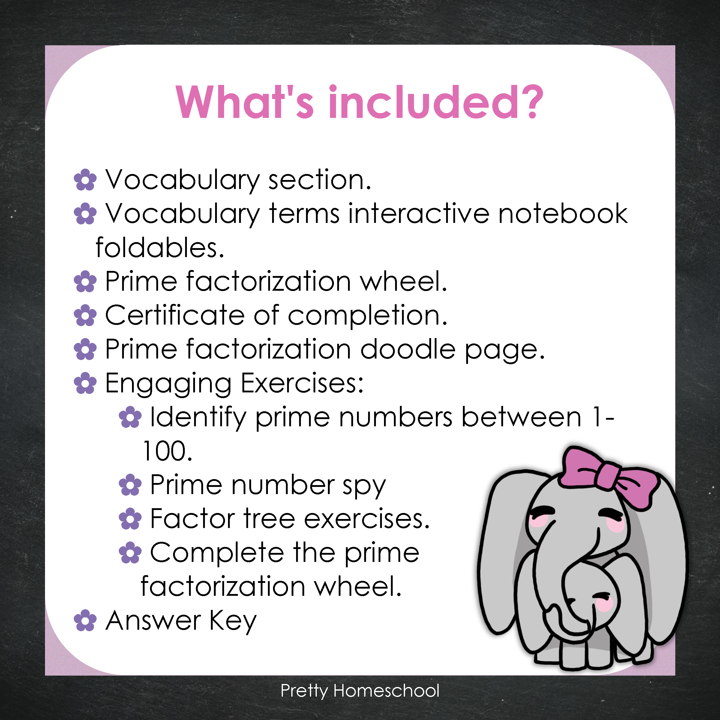 Prime Factorization Workbook - Printables Math Activities - Homeschool and Classroom Resource