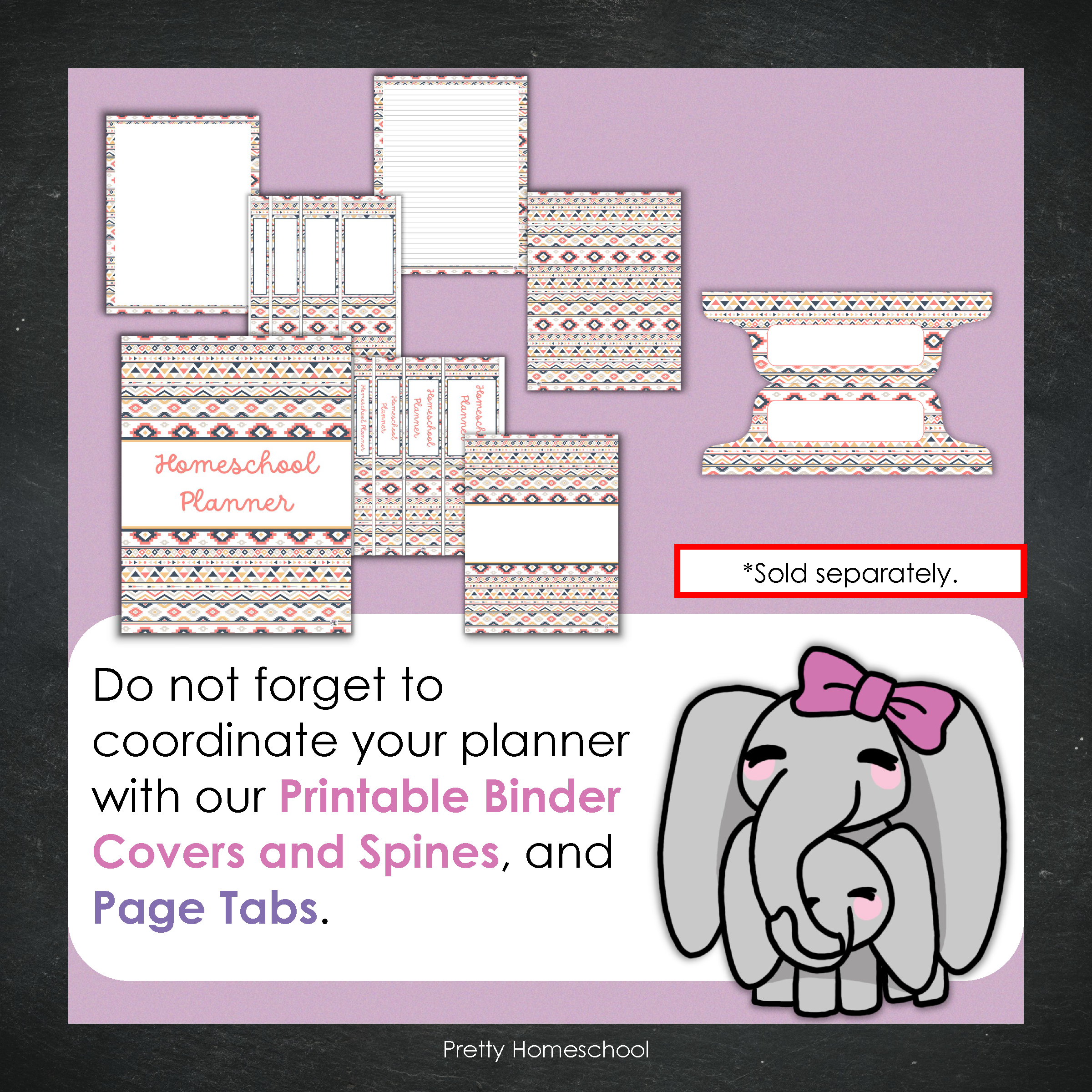 Printable Homeschool Planner | Digital PDF for Annotation or Printing | 2025-2026 School Year | Aztec Pattern Design
