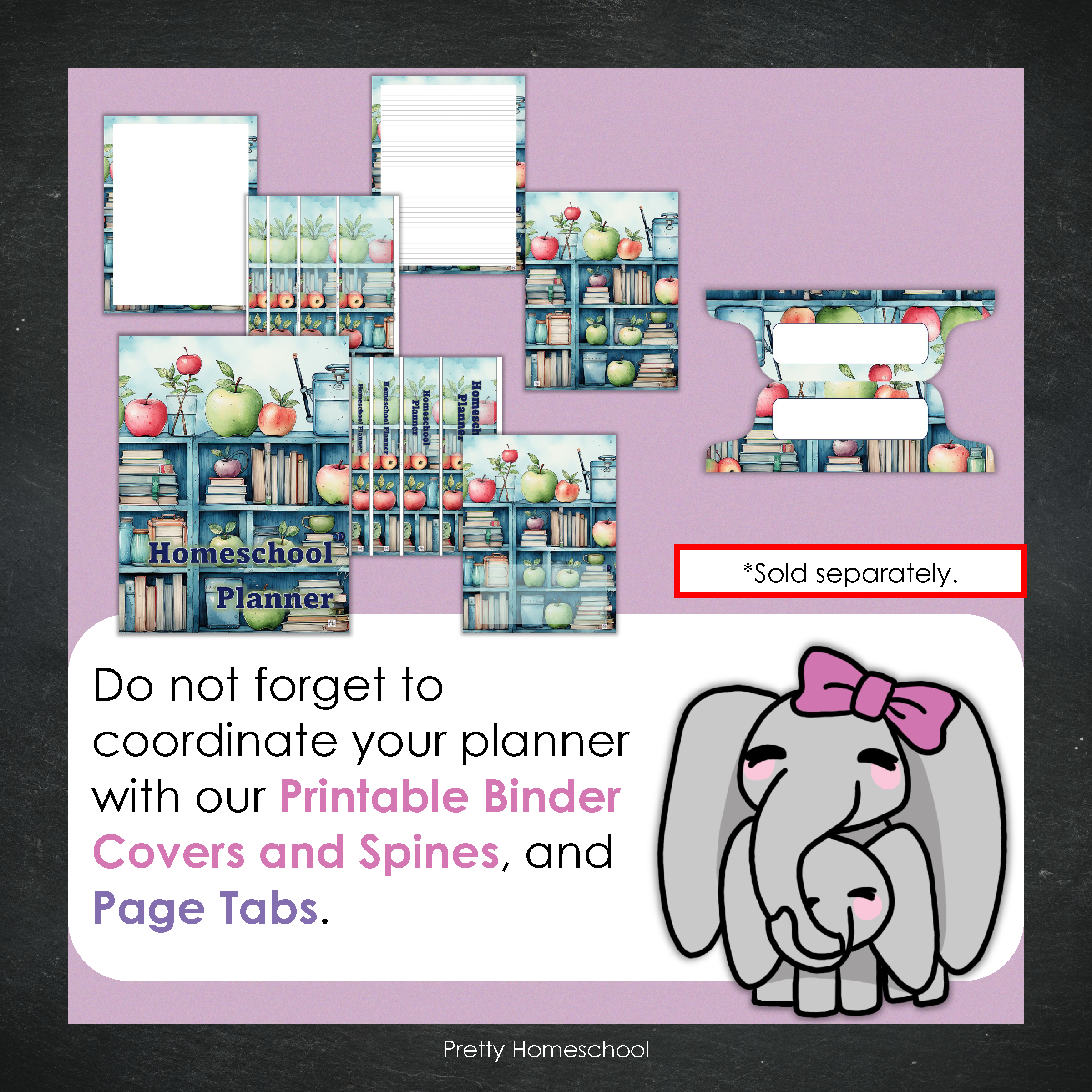 Printable Homeschool Planner | Digital PDF for Annotation or Printing | 2025-2026 School Year | Blue Bookshelf Design