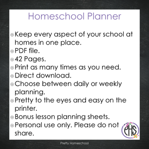 Printable Homeschool Planner / School