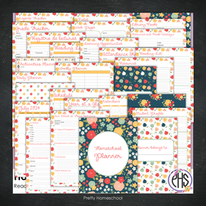 Homeschool Planner / Daily or Weekly Planning / Printed or Spiral Bound / Pretty Flowers