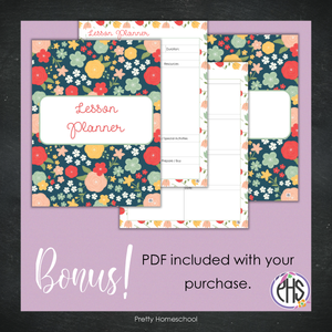 Homeschool Planner / Daily or Weekly Planning / Printed or Spiral Bound / Pretty Flowers