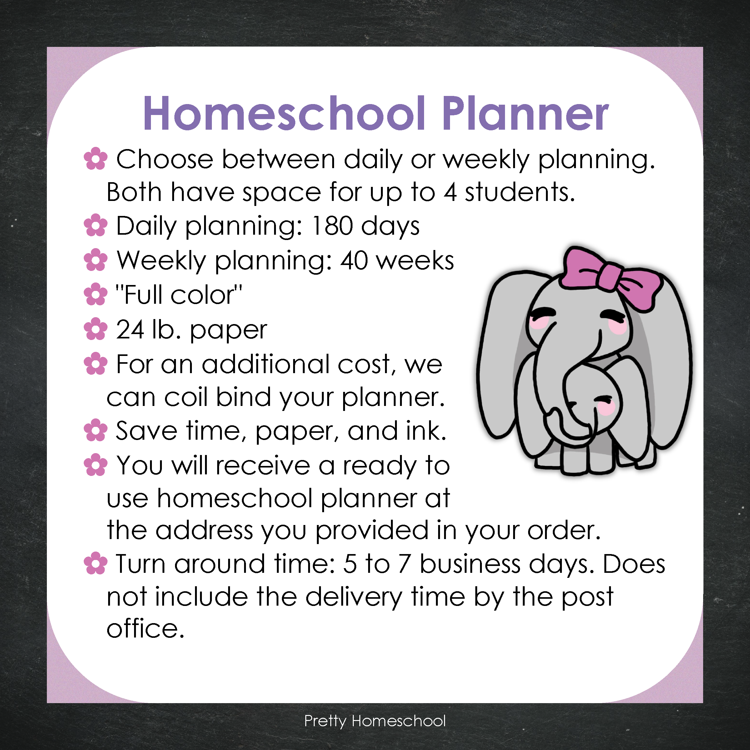 Printed Homeschool Planner | Daily & Weekly Organizer for 4 Students | Butterflies Design + Digital PDF