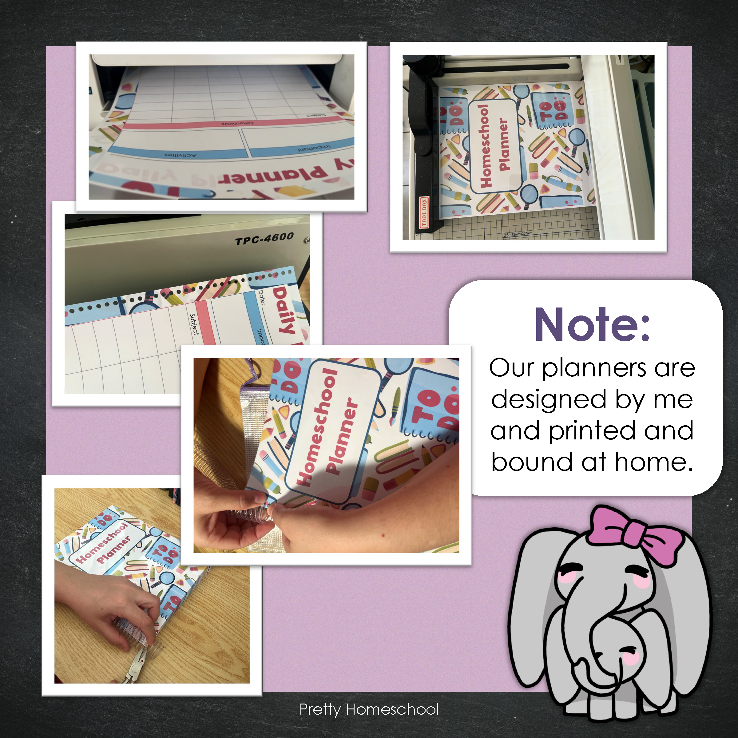 Printed Homeschool Planner | Daily & Weekly Organizer for 4 Students | Butterflies Design + Digital PDF