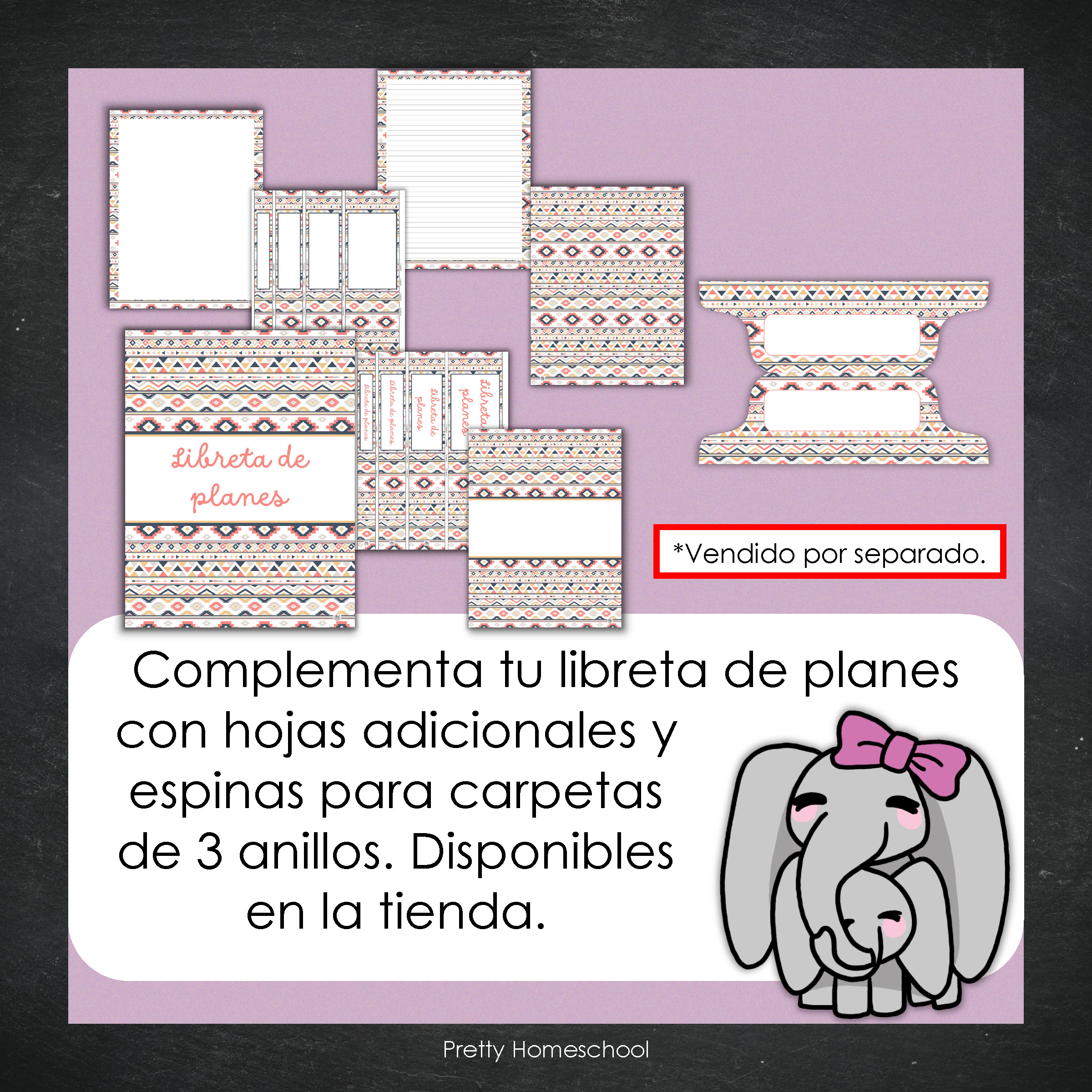 Libreta de Planes Homeschool en PDF | Planificación Diaria o Semanal para Varios Estudiantes | Diseño Aztec