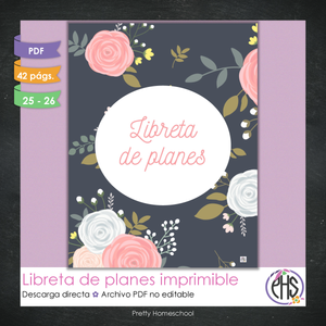Libreta de Planes Homeschool en PDF | Planificación Diaria o Semanal para Varios Estudiantes | Diseño Floral Blush Pink