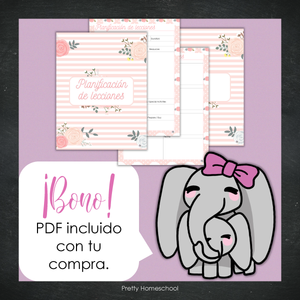 Libreta de Planes Homeschool en PDF | Planificación Diaria o Semanal para Varios Estudiantes | Diseño Floral Blush Pink