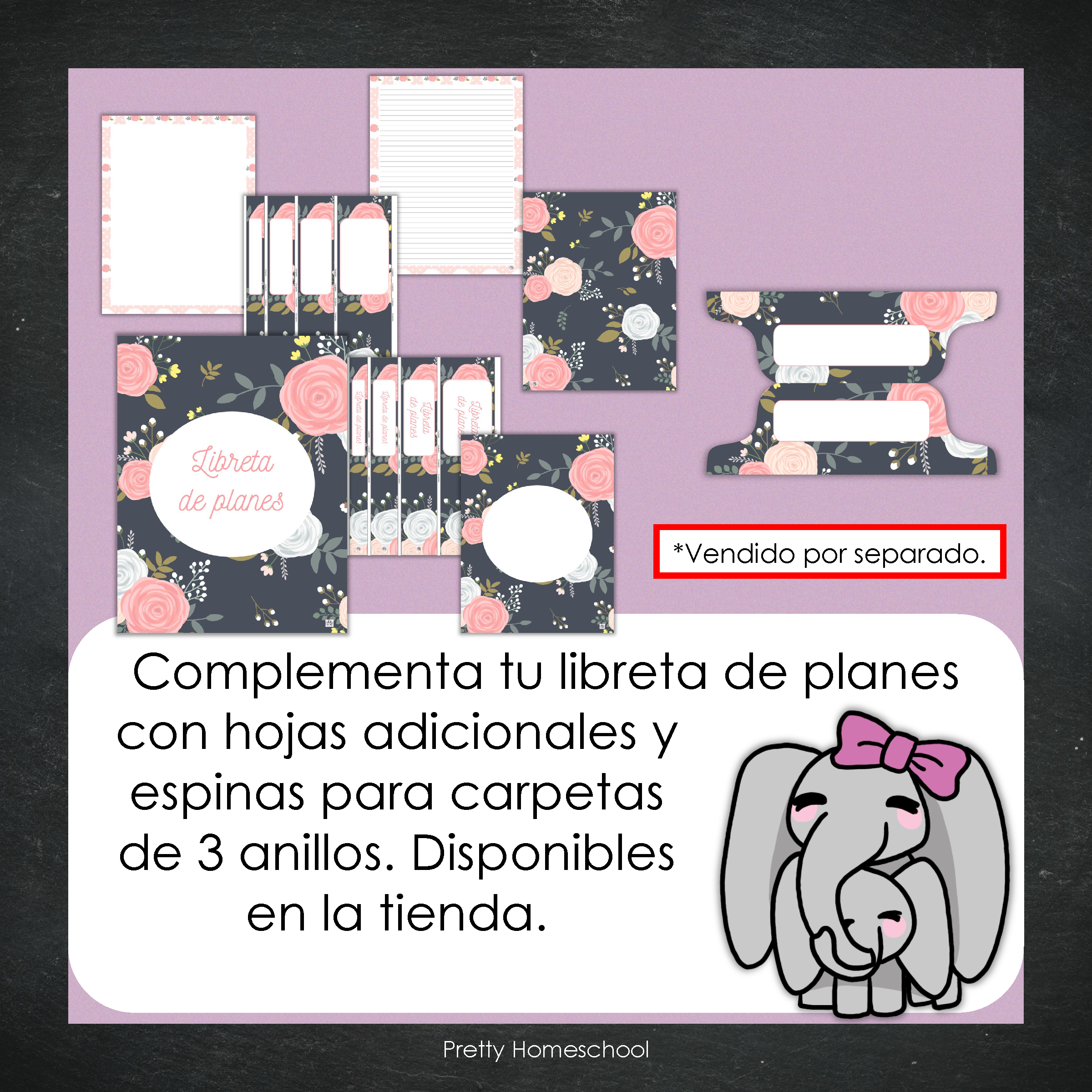 Libreta de Planes Homeschool en PDF | Planificación Diaria o Semanal para Varios Estudiantes | Diseño Floral Blush Pink