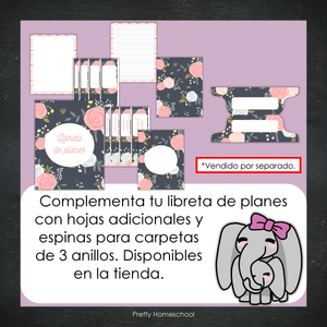 Libreta de Planes Homeschool en PDF | Planificación Diaria o Semanal para Varios Estudiantes | Diseño Floral Blush Pink