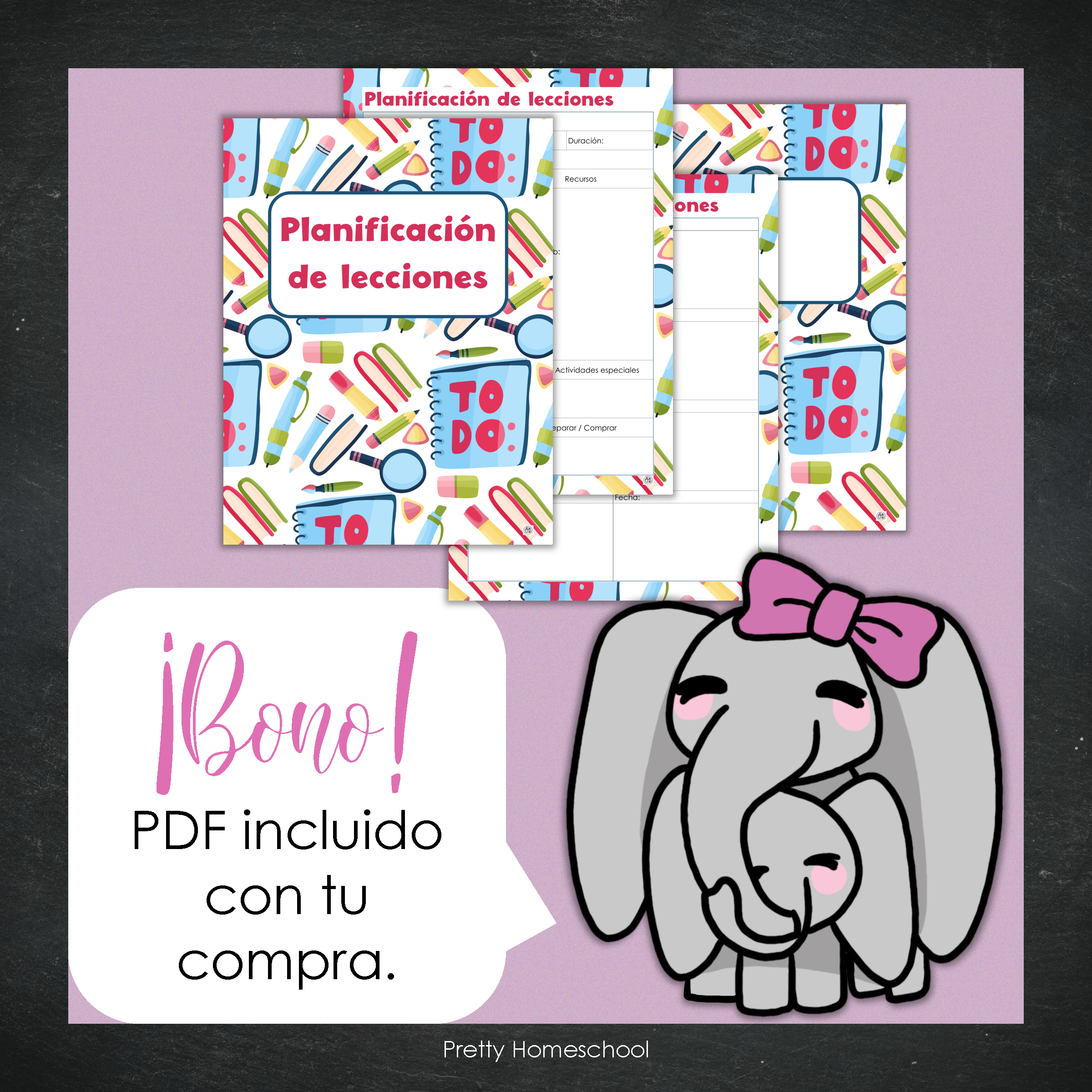 Libreta de Planes Homeschool en PDF | Planificación Diaria o Semanal para Varios Estudiantes | Diseño Escuelita