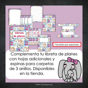 Libreta de Planes Homeschool en PDF | Planificación Diaria o Semanal para Varios Estudiantes | Diseño Escuelita