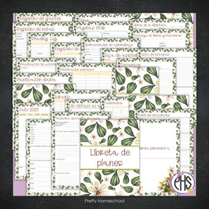 Libreta de Planes Homeschool en PDF | Planificación Diaria o Semanal para Varios Estudiantes | Diseño Botánico