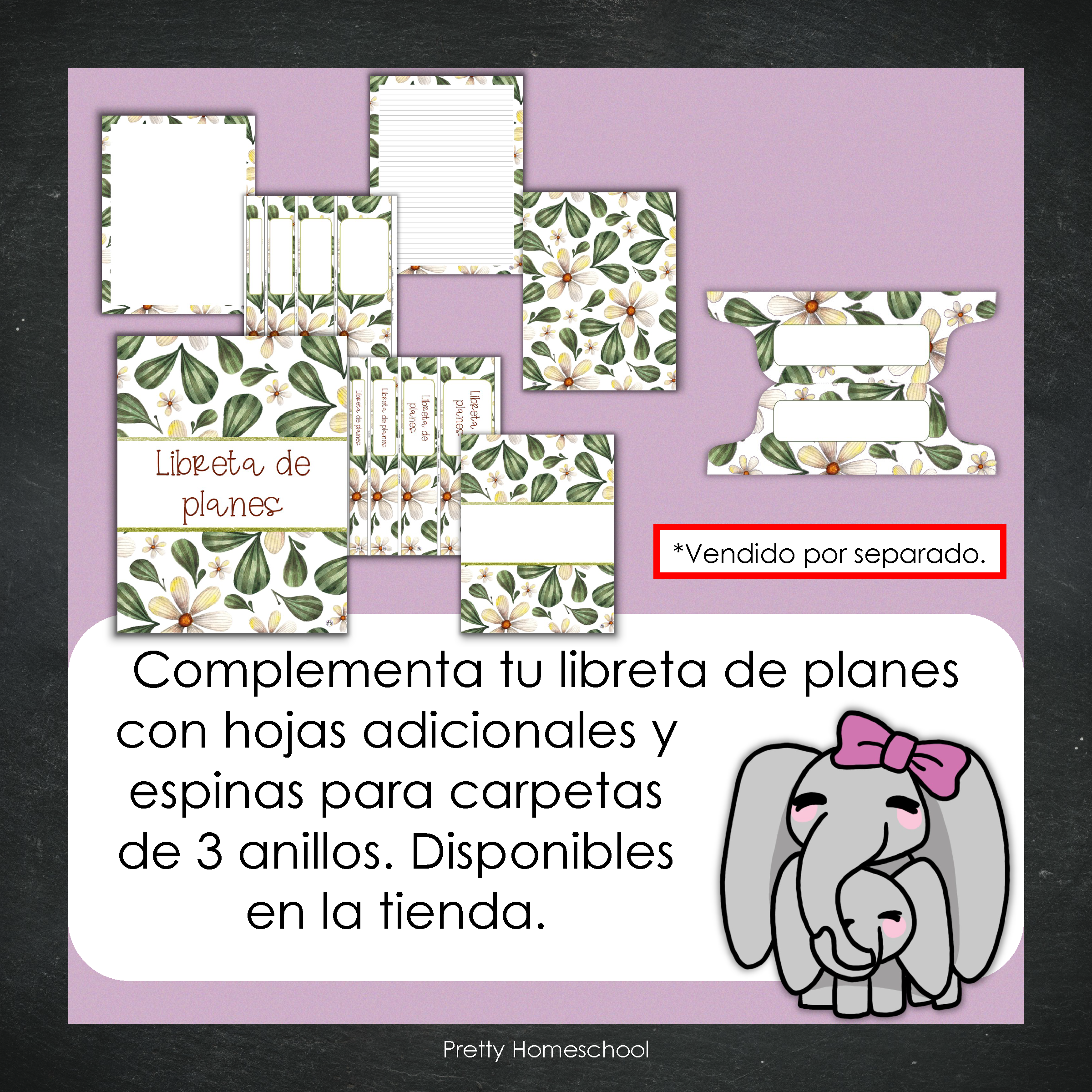 Libreta de Planes Homeschool en PDF | Planificación Diaria o Semanal para Varios Estudiantes | Diseño Botánico