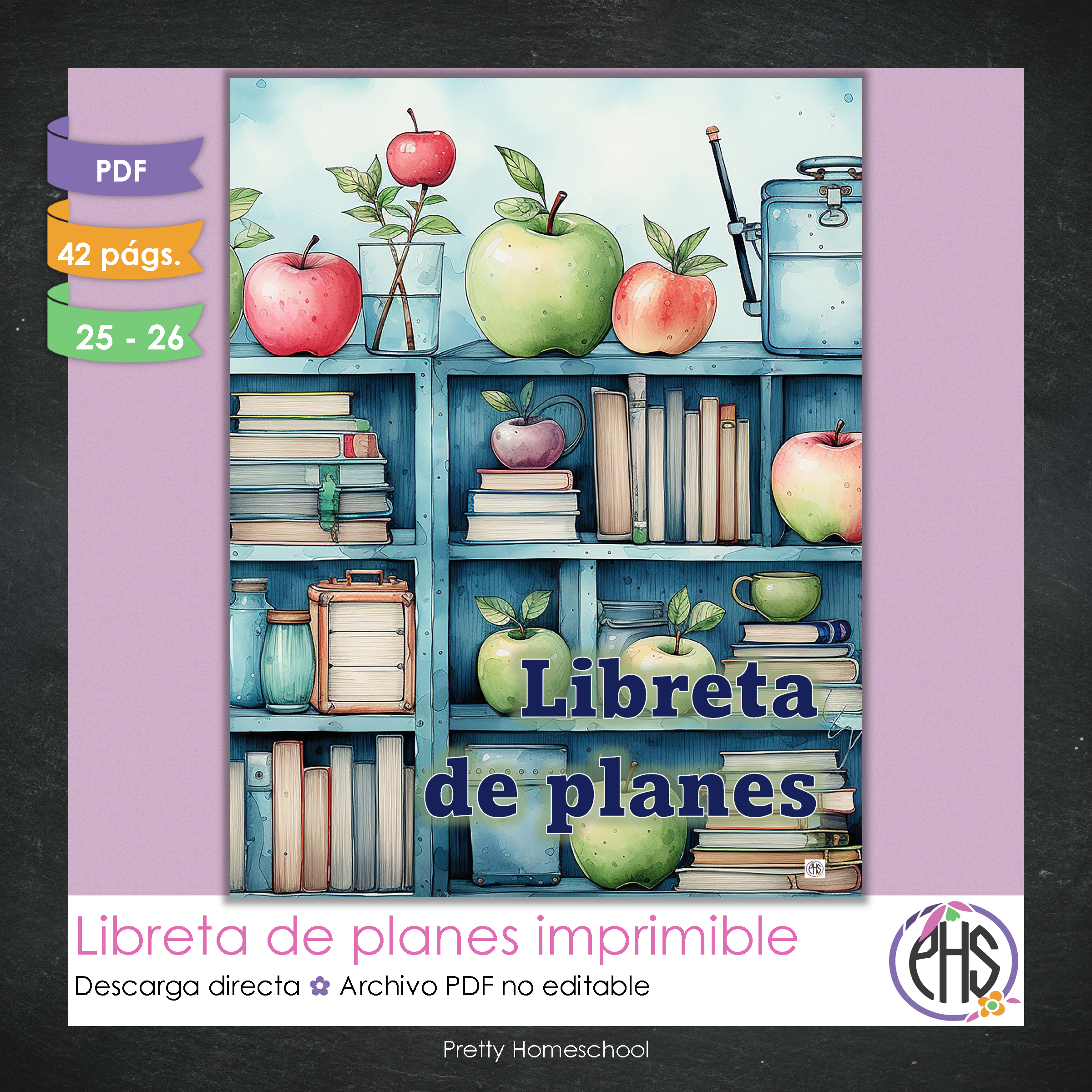 Libreta de Planes Homeschool en PDF | Planificación Diaria o Semanal para Varios Estudiantes | Diseño Librero Azul
