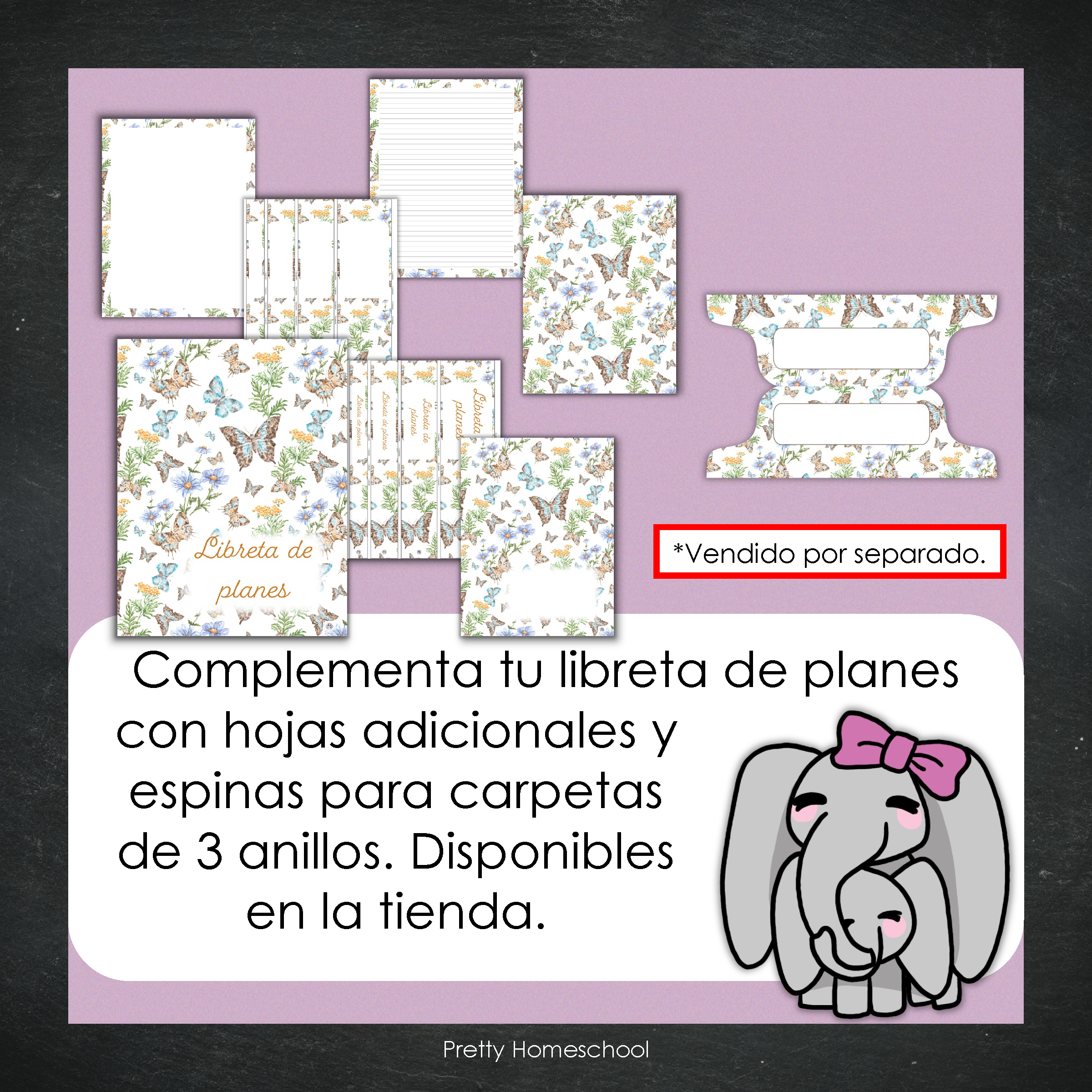 Libreta de Planes Homeschool en PDF | Planificación Diaria o Semanal para Varios Estudiantes | Diseño Mariposas