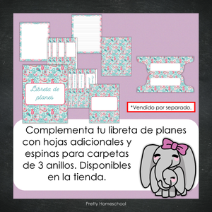 Libreta de Planes Homeschool en PDF | Planificación Diaria o Semanal para Varios Estudiantes | Diseño Paisley