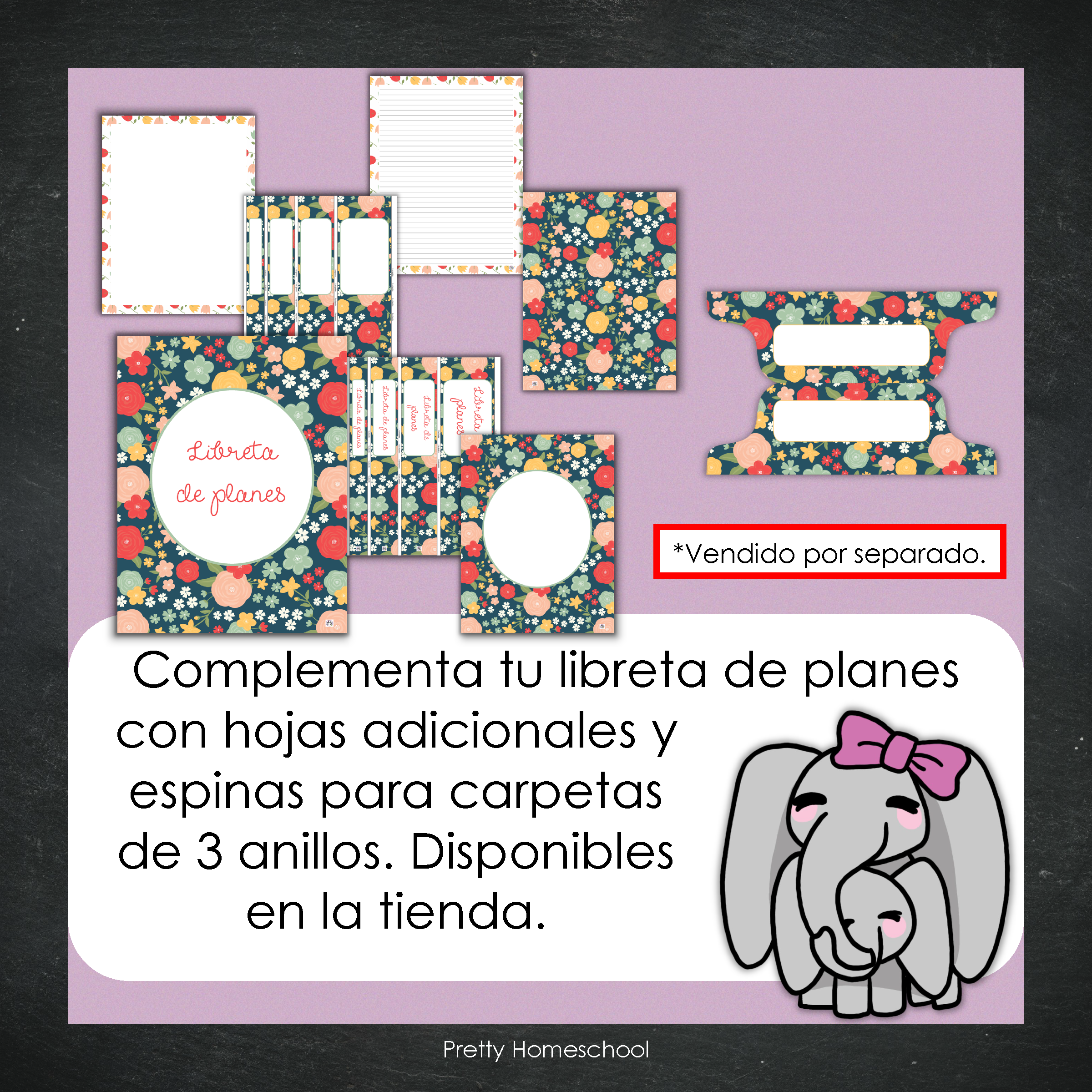 Libreta de Planes Homeschool en PDF | Planificación Diaria o Semanal para Varios Estudiantes | Diseño Floral