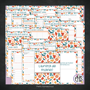 Libreta de Planes Homeschool en PDF | Planificación Diaria o Semanal para Varios Estudiantes | Diseño Terrazo