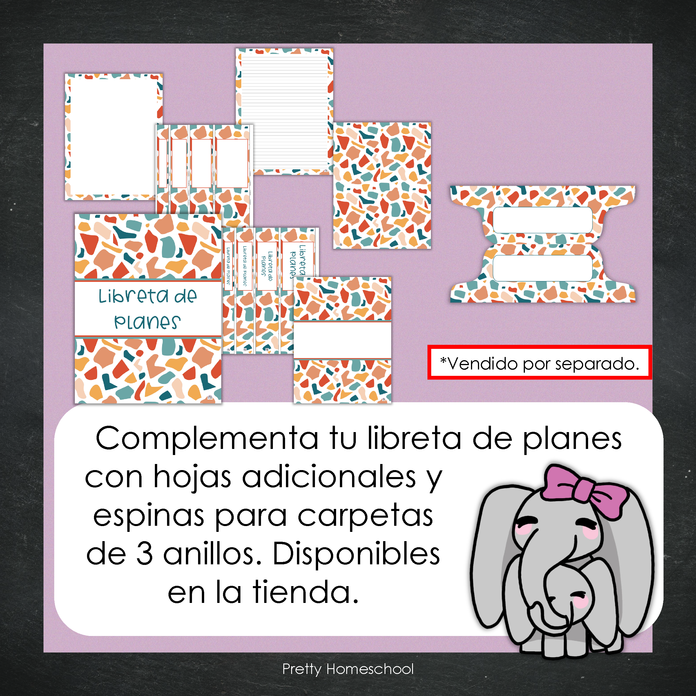 Libreta de Planes Homeschool en PDF | Planificación Diaria o Semanal para Varios Estudiantes | Diseño Terrazo