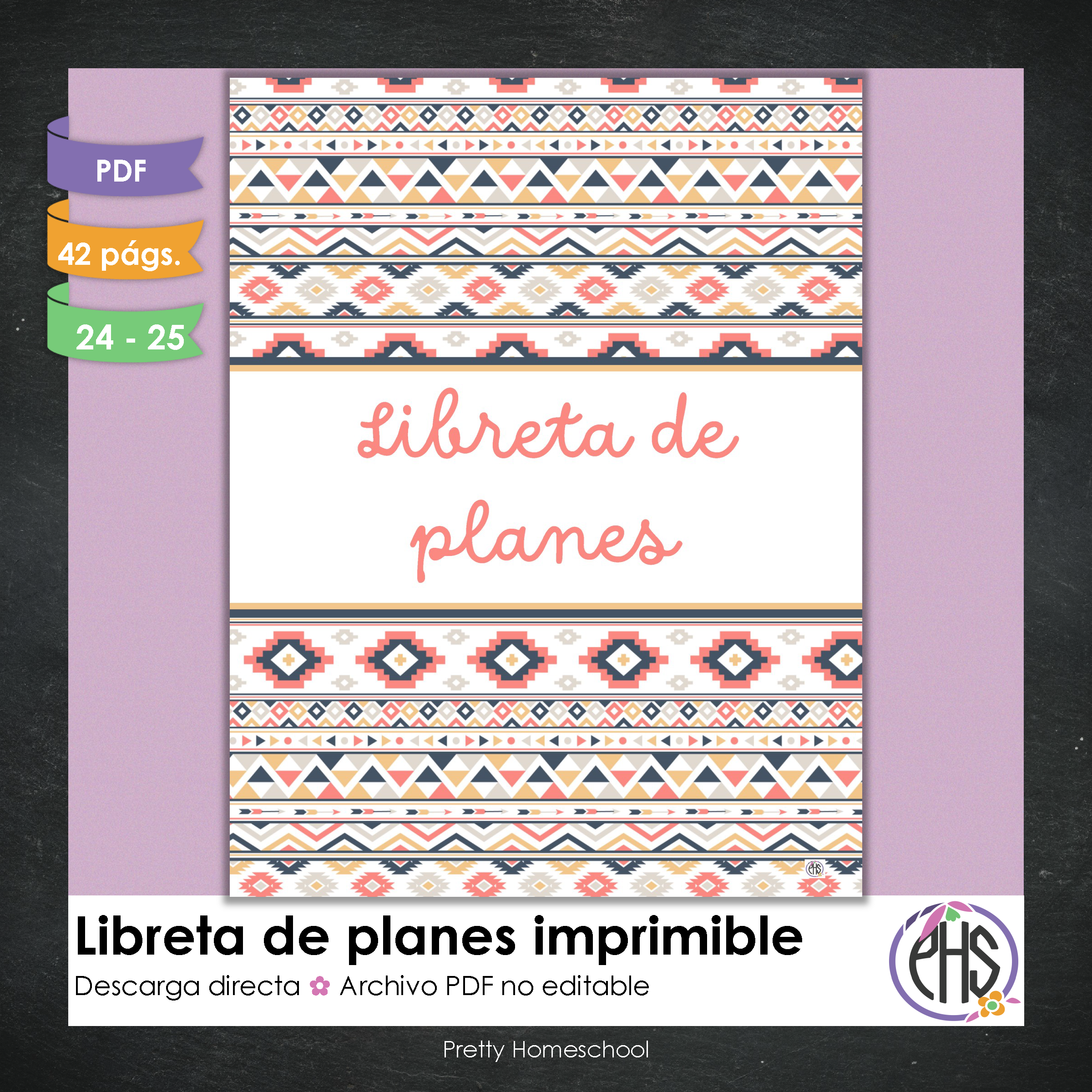 Libreta de planes homeschool imprimible / Archivo PDF solamente / Aztec