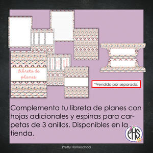 Libreta de planes homeschool imprimible / Archivo PDF solamente / Aztec