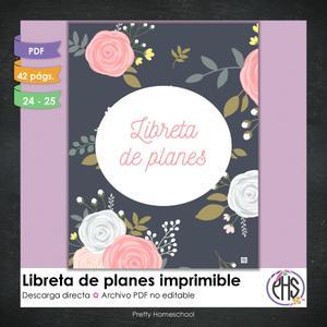 Libreta de planes homeschool imprimible / Archivo PDF solamente / Blush Pink