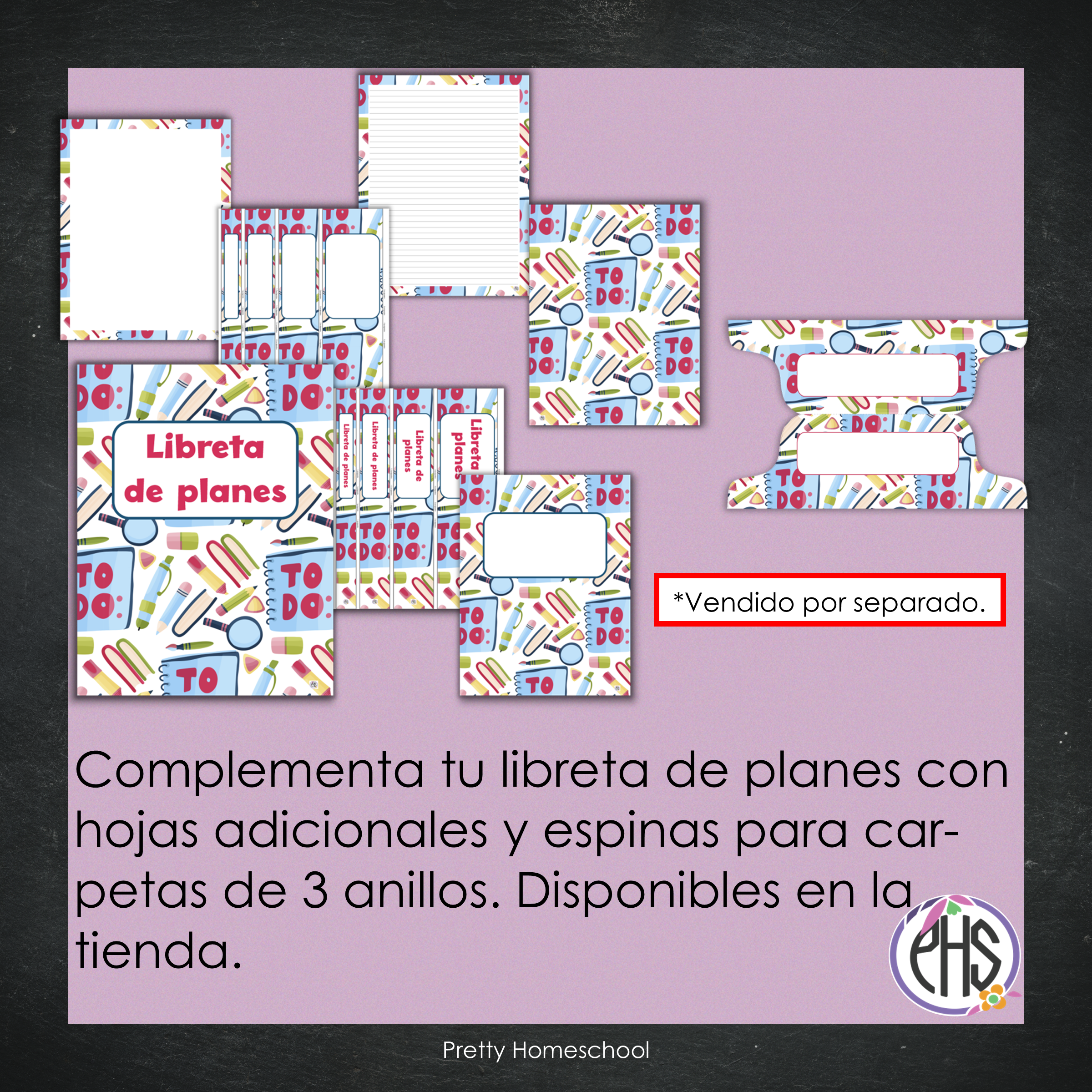 Libreta de planes homeschool imprimible / Archivo PDF solamente / Escuela