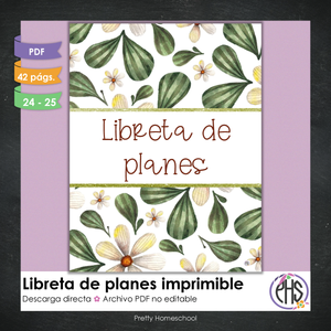 Libreta de planes homeschool imprimible / Archivo PDF solamente / Forest