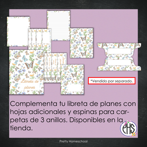 Libreta de planes homeschool imprimible / Archivo PDF solamente / Mariposas