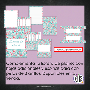 Libreta de planes homeschool imprimible / Archivo PDF solamente / Paisley