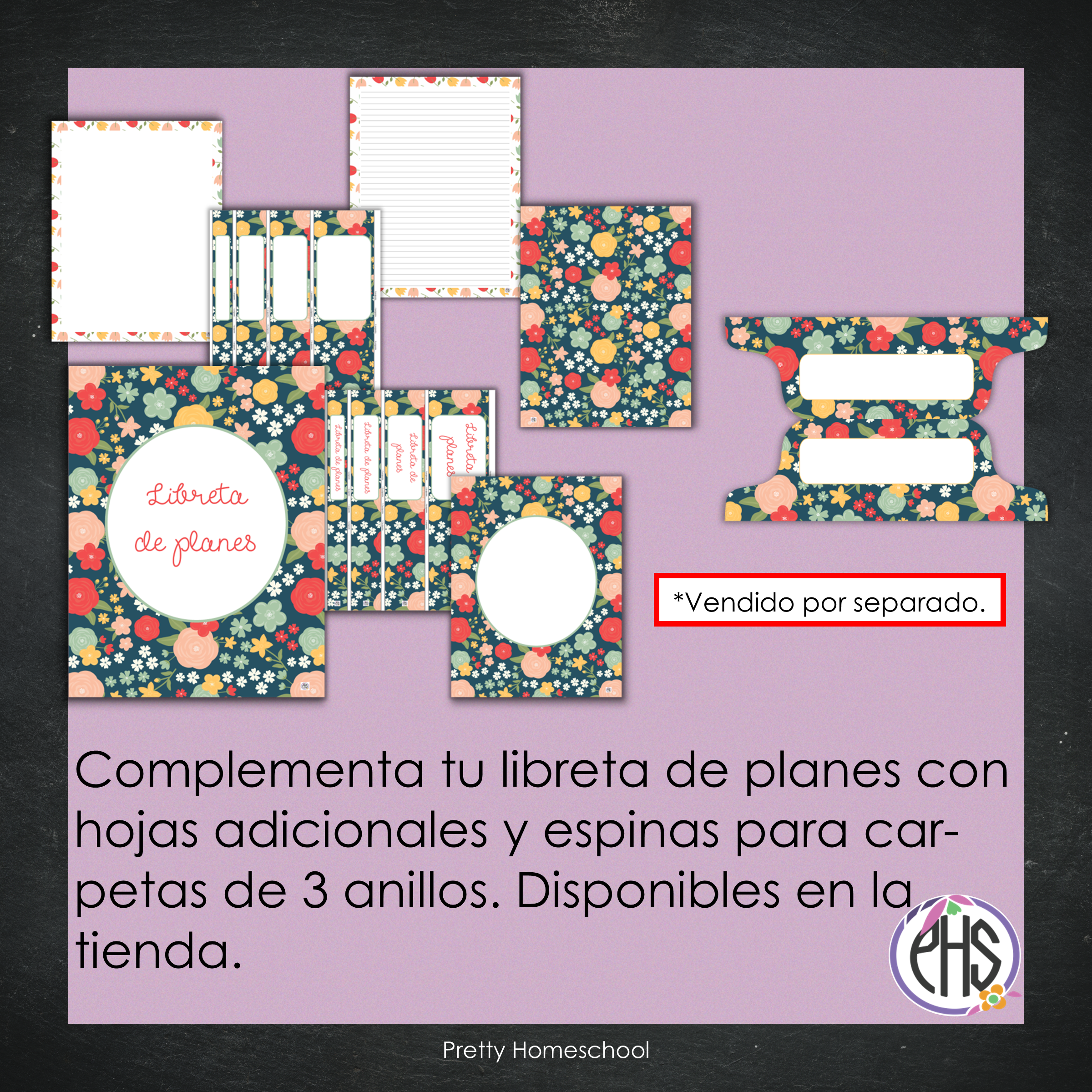 Libreta de planes homeschool imprimible / Archivo PDF solamente / Pretty Flowers