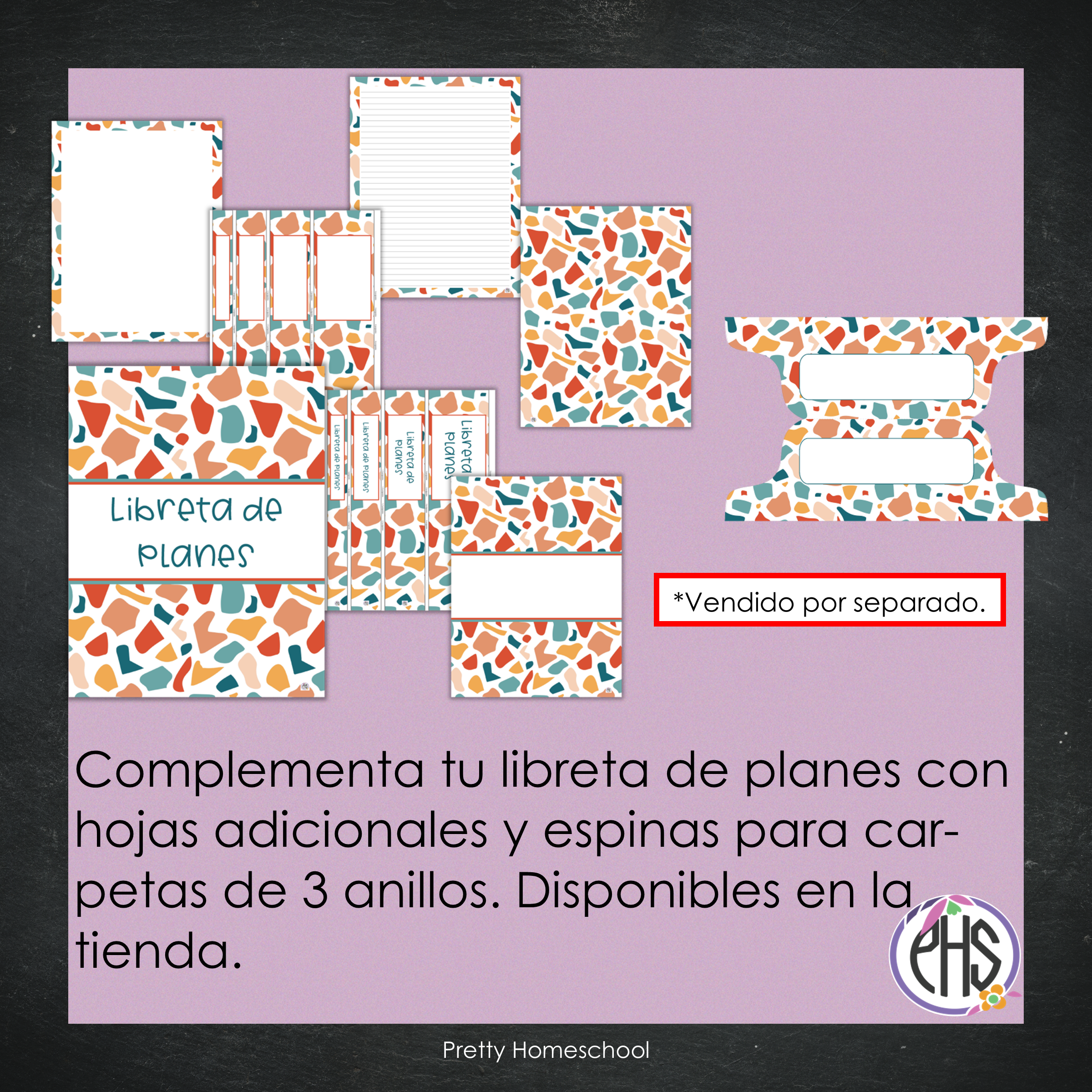 Libreta de planes homeschool imprimible / Archivo PDF solamente / Terrazo