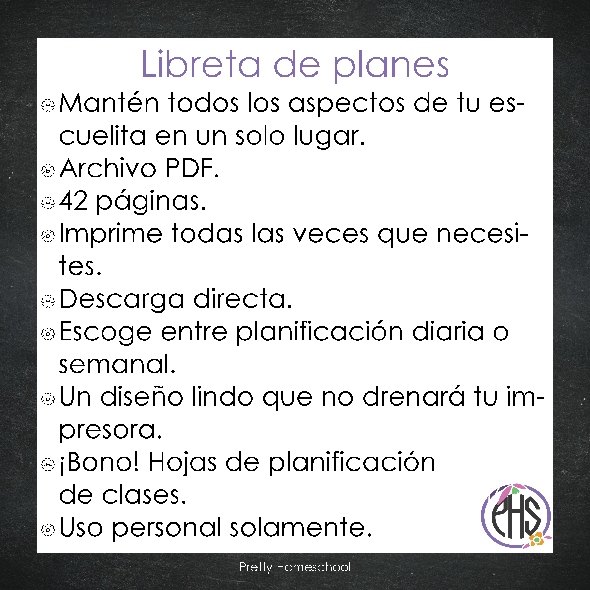 Libreta de planes homeschool imprimible / Archivo PDF solamente / Aztec