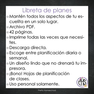 Libreta de planes homeschool imprimible / Archivo PDF solamente / Blush Pink