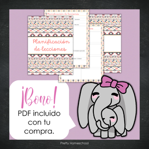 Libreta de Planes Homeschool Impresa | Planificador Diario y Semanal para 4 Estudiantes | Versión Impresa + PDF | Aztec