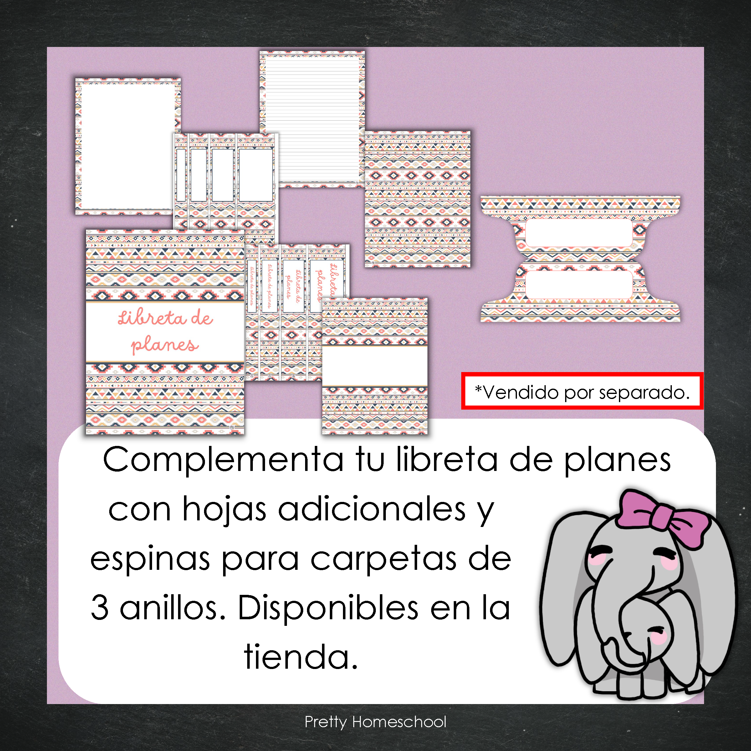 Libreta de Planes Homeschool Impresa | Planificador Diario y Semanal para 4 Estudiantes | Versión Impresa + PDF | Aztec